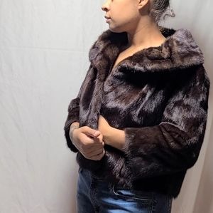 Vintage mink fur cropped jacket stole